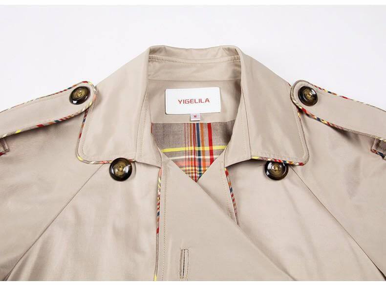 Autumn Fashion Modern Turn Down Collar Double Casual Long Trench - Image 3