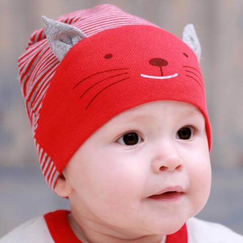 DreamShining Cotton Baby Hat Lovely Cat Stripe for babies - Image 2