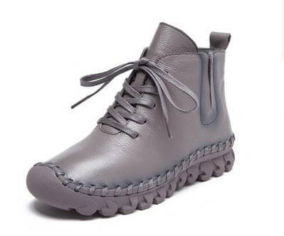 Casual Low Round Toe Leather Winter Shoes - Image 3