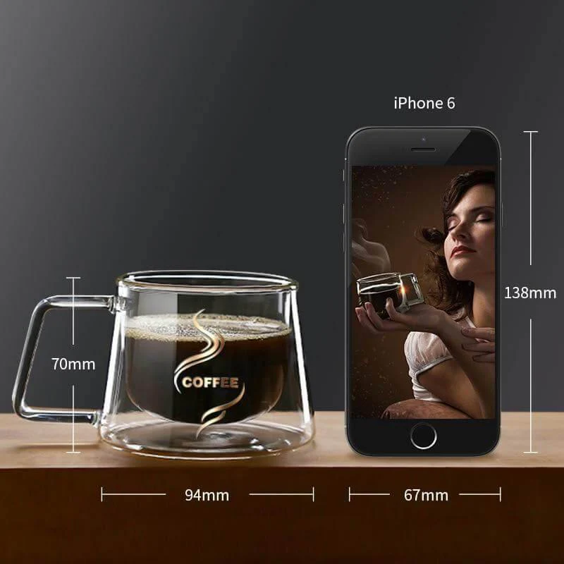 Double Glass High Temperature Coffee Cup - Image 3