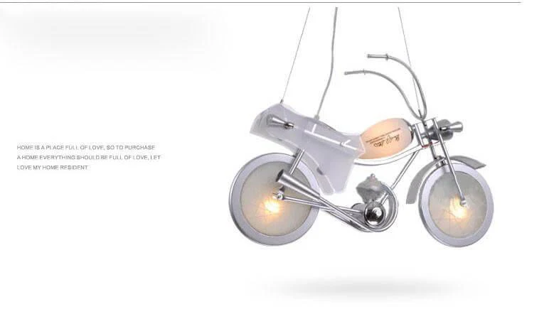 Modern Aluminum Glass Motorcycle Chandelier - Image 2