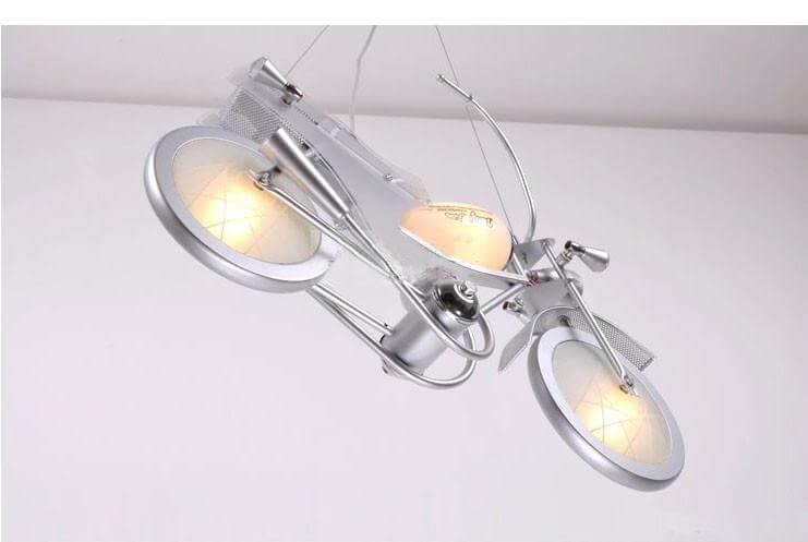 Modern Aluminum Glass Motorcycle Chandelier - Image 3