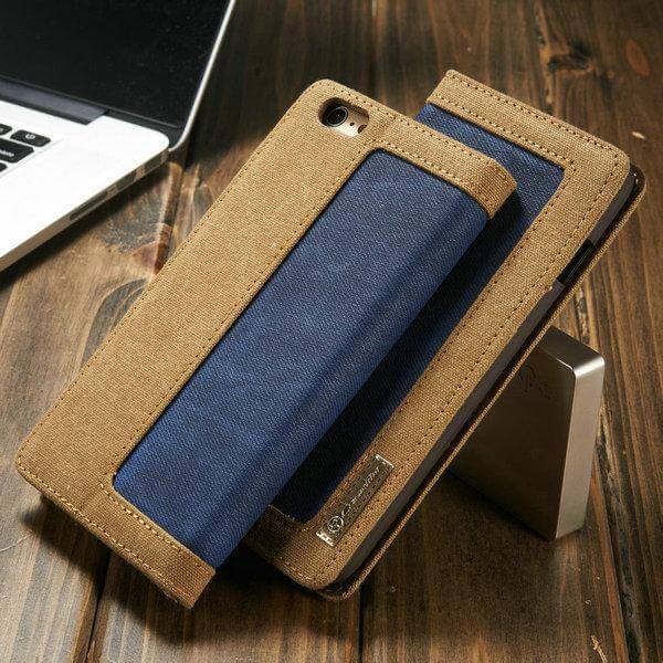 Jeans Leather Flip Wallet Iphone X Case - Image 2