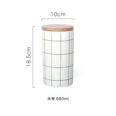 Ceramic Bamboo Cover Kitchen Food Container - Image 1