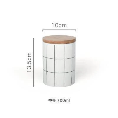 Ceramic Bamboo Cover Kitchen Food Container - Image 2