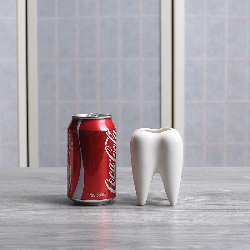 Tooth Shape White Ceramic Modern Flower Pot - Image 3