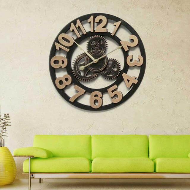 Handmade Oversized 3D Retro Decorative Wall Clock - Image 3