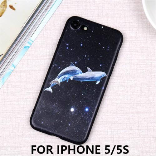 3D Relief Space Dolphin Soft Slim Iphone Case - Image 3