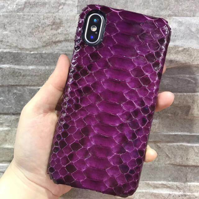 Luxury Genuine Python Skin Leather Case For iPhone X - Image 3