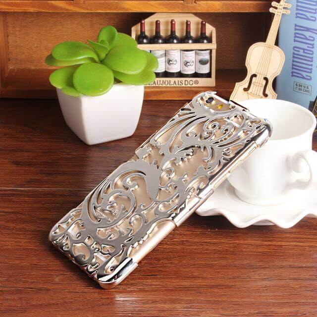 Artistic Hollow Flower Plating Phone Case For iPhone Models - Image 3