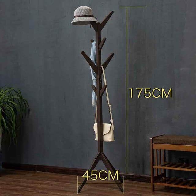 8 Hooks Solid Modern Wood Modern Coat Hanger - Image 2