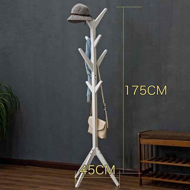 8 Hooks Solid Modern Wood Modern Coat Hanger - Image 3