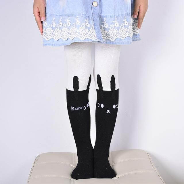 Cartoon Cat Printed Cotton Pantyhose - Image 3