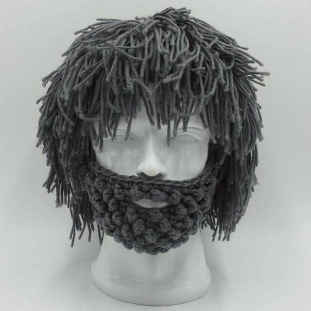 Handmade Knitted Men Winter Hat Mustache - Image 2