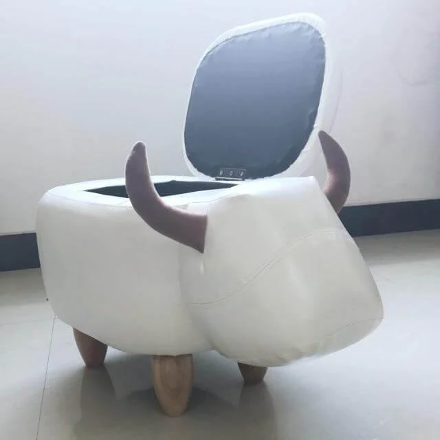 Cow Shape Ottoman Home decor with Storage - Image 3