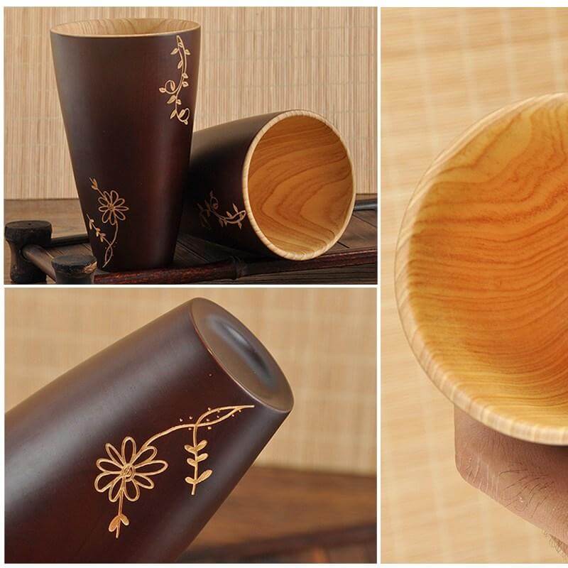 Natural Wooden Japanese Cup - Image 3