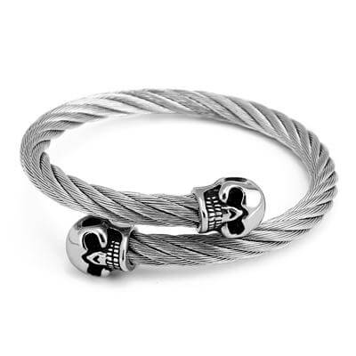 Silver Cable Cuff Bracelets - Image 3