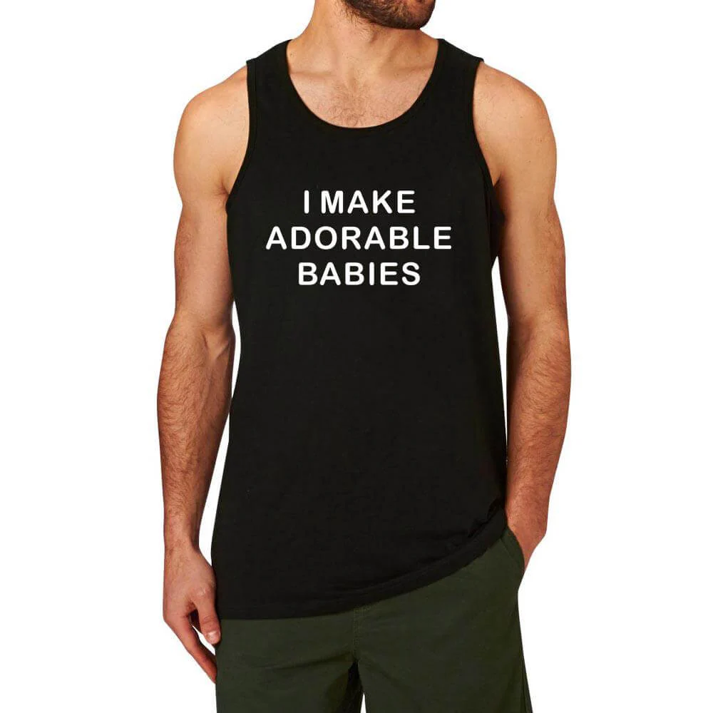 Men '' I Make Adorable Babies Workout '' T-shirt - Image 1