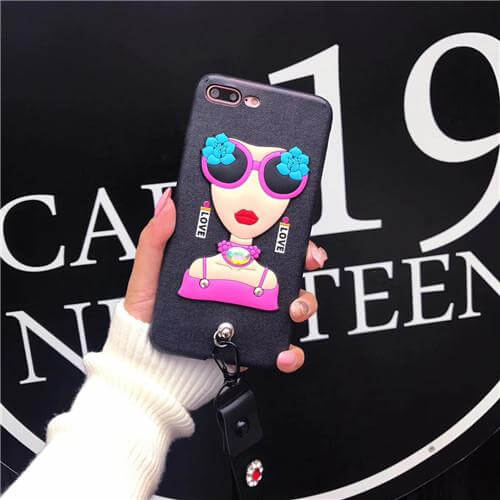 Sexy Sunglasses Iphone Cases with Flower Hand Strap - Image 3