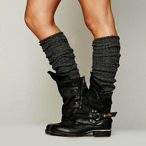 Leather Flat Ankle Winter Boots - Image 2