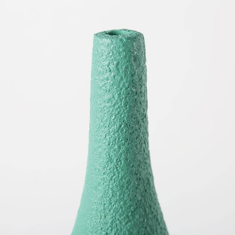 Interior Green Resin Flower Stone Vase for Home Decoration - Image 2