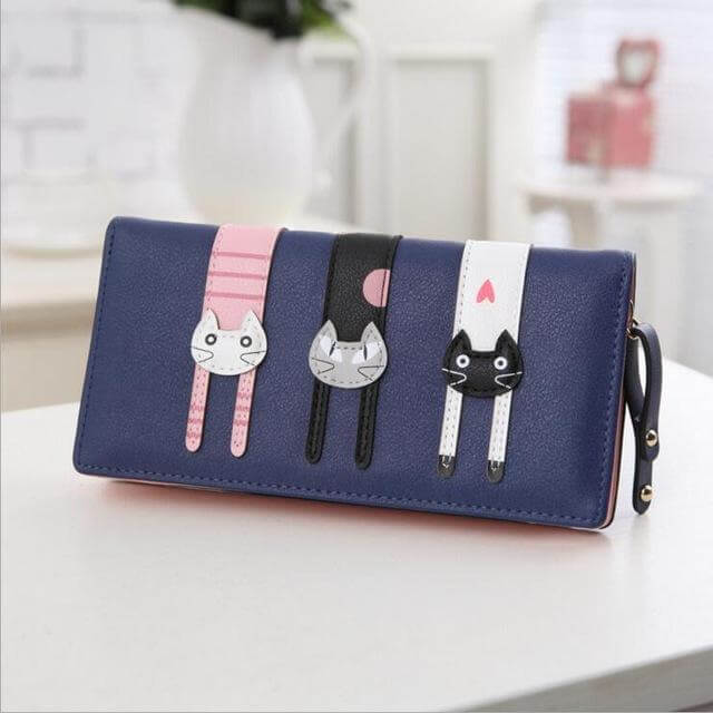 Modern Cat Stitching Zipper Wallet - Image 2