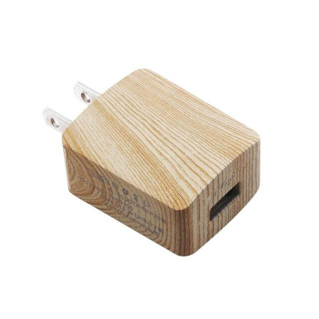 Wooden Single Fast USB Mobile Phone Charger - Image 2