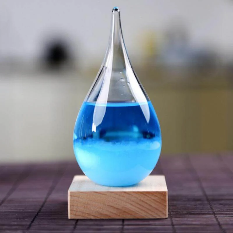 Storm Glass Forecast with Wood Base for home Decoration - Image 1