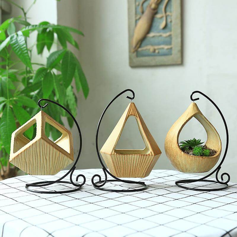 Flower Hanging Triangle Vase Container Pot - Image 1