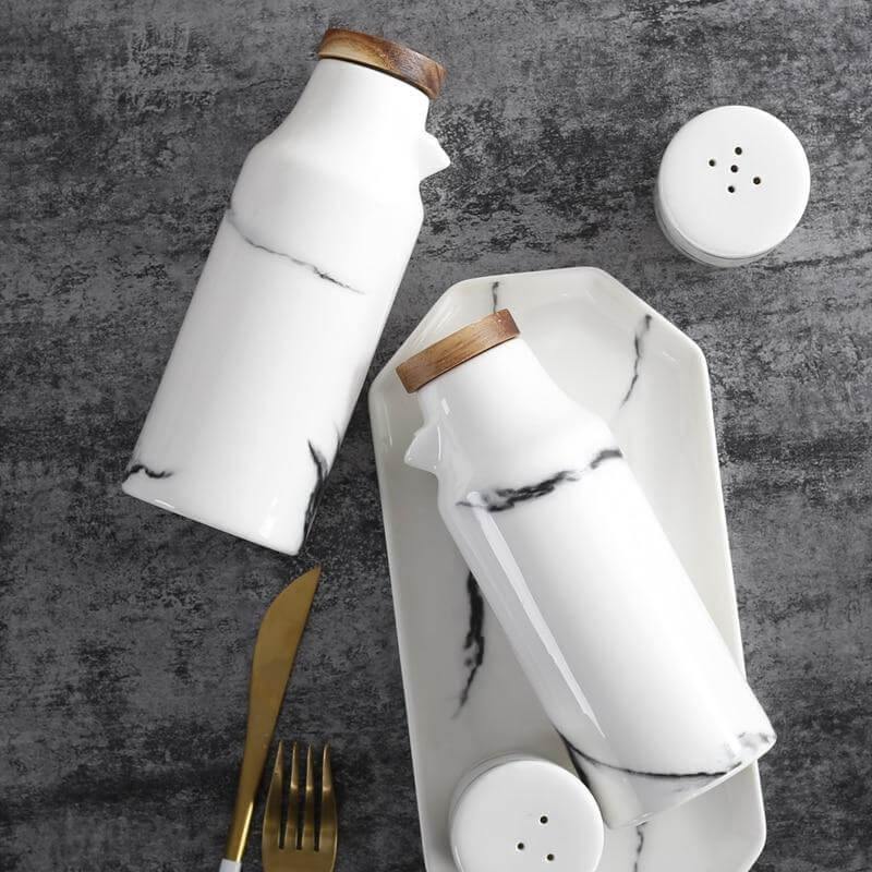 Ceramic Salt And Pepper Oil Bottle Set - Image 2