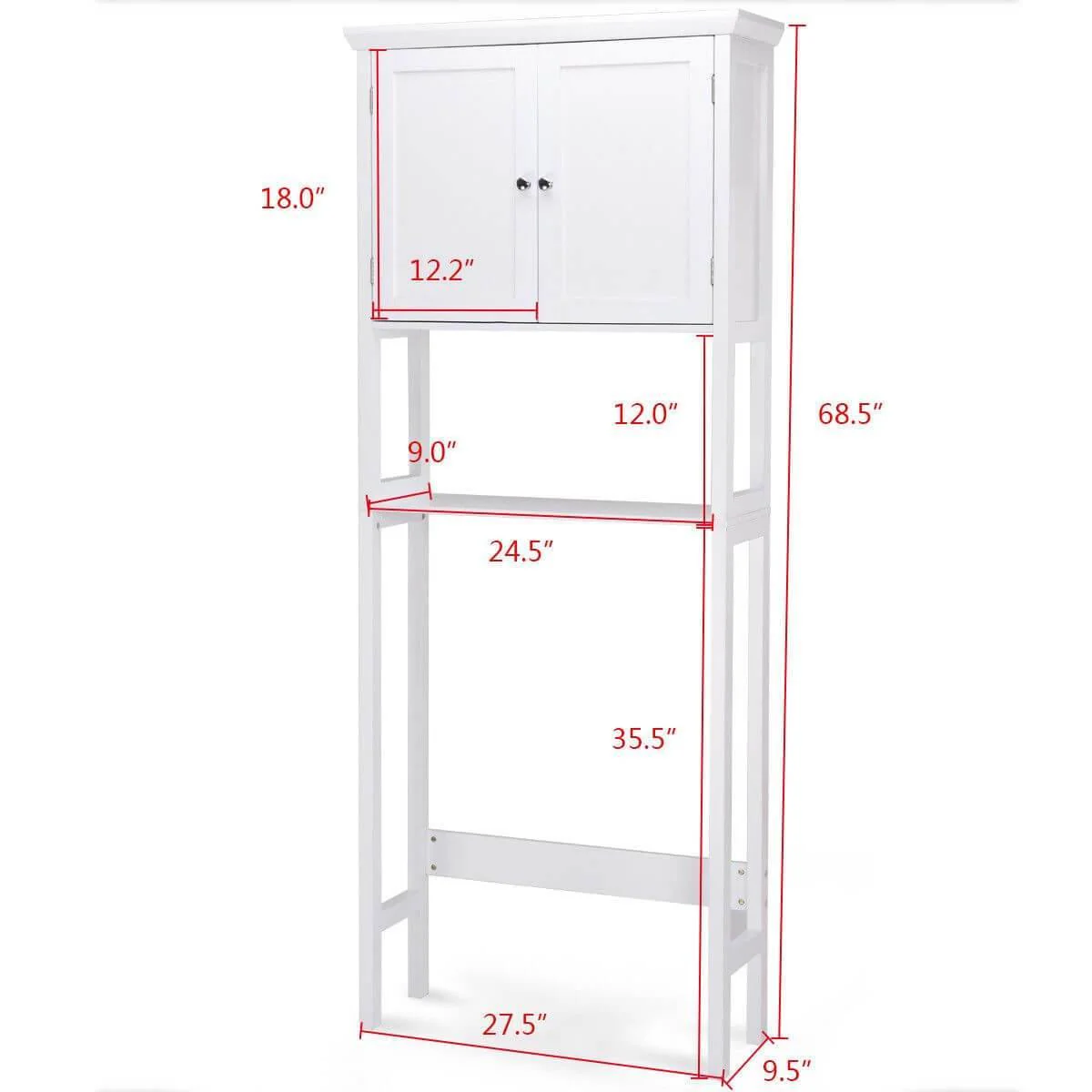 Toilet Storage Space Saver Towel Rack Shelf Modern Bathroom Cabinet Home - Image 2