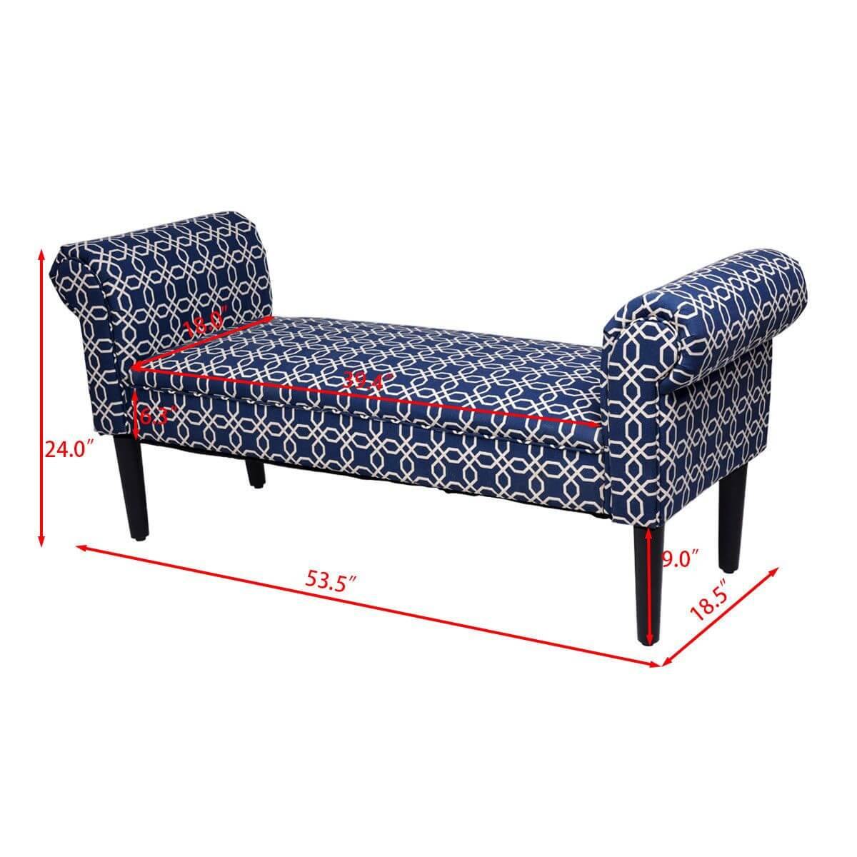 Modern Home Bed Bench Rolled Arm Sofa Chair Home Furniture - Image 2