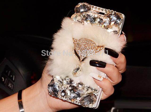 Rabbit Fur Leather Case For Iphone Models - Image 3