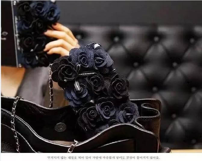 Black Rose Flip Wallet Leather Case For iPhone Models - Image 2