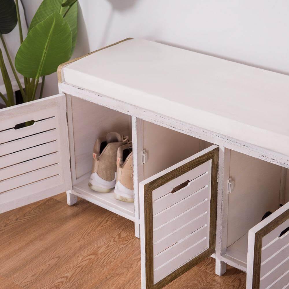 Shoe Stool Storage Rack Bench 3 Storage Organizer - Image 3