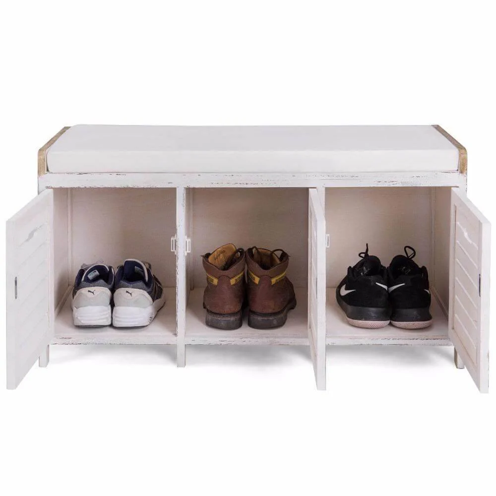 Shoe Stool Storage Rack Bench 3 Storage Organizer - Image 2