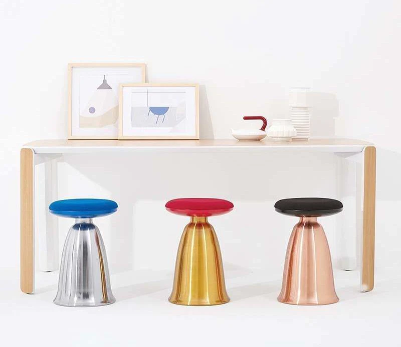 Nordic Modern Soft Metal Stool - Image 1