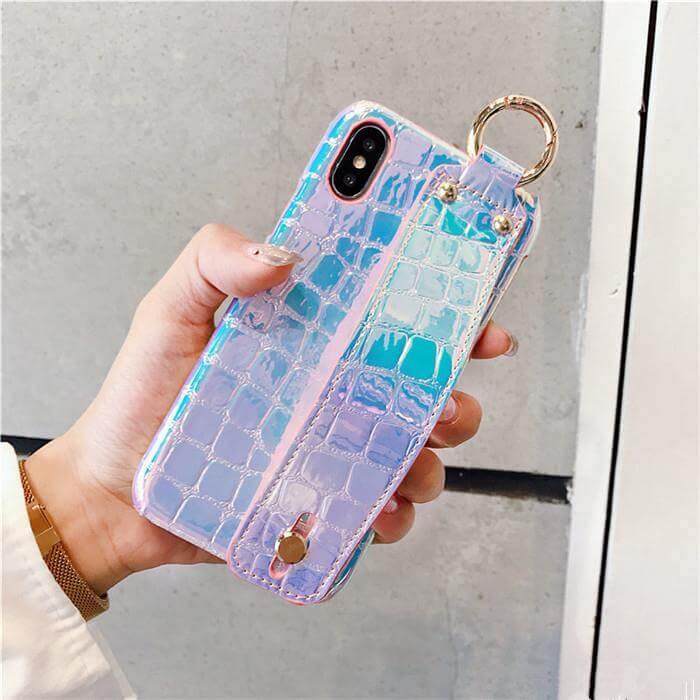 Stylish Colorful Wrist Grip Case for Iphone Models - Image 1