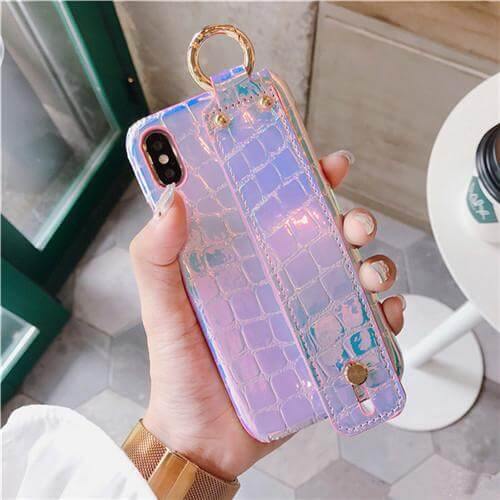 Stylish Colorful Wrist Grip Case for Iphone Models - Image 3