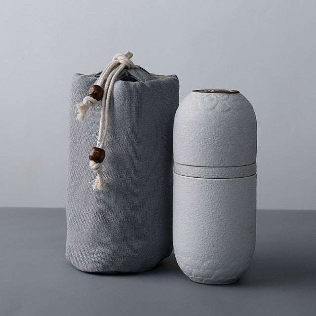 Japanese Elegant Ceramic Travel Teapot - Image 2