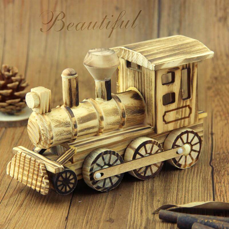 Handmade Handicrafts Wooden Locomotive - Image 1