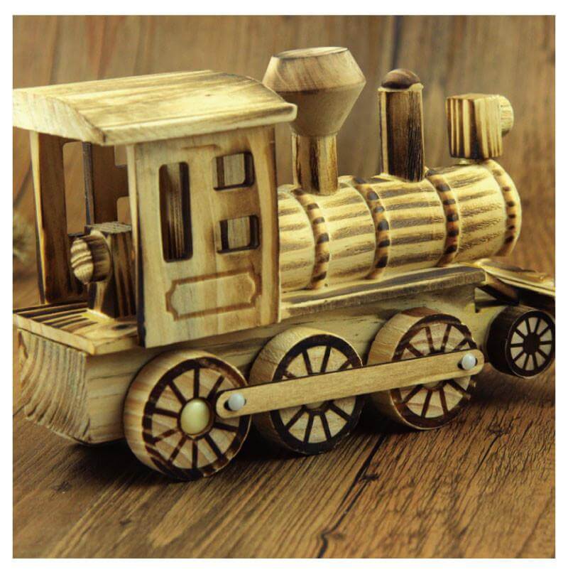 Handmade Handicrafts Wooden Locomotive - Image 2