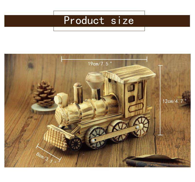 Handmade Handicrafts Wooden Locomotive - Image 3