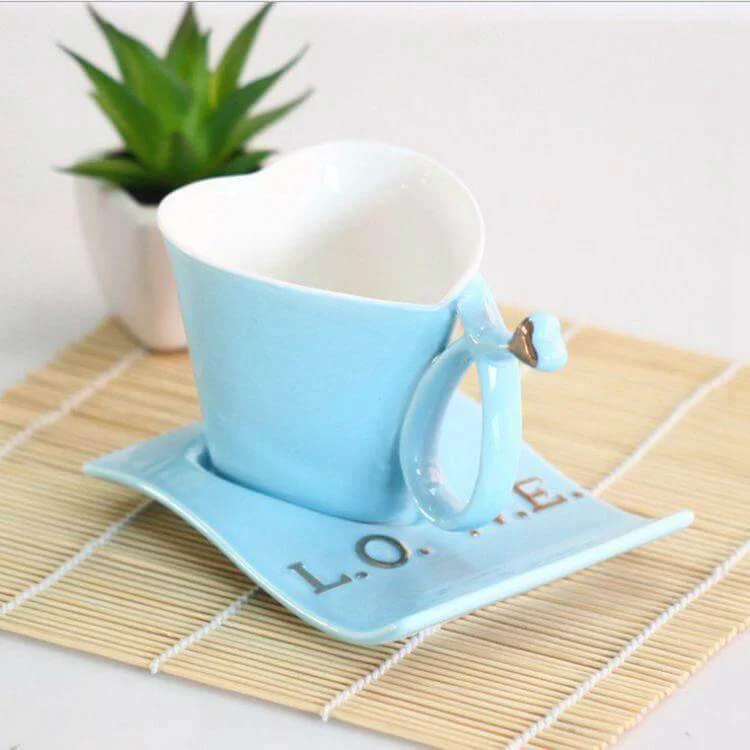 Heart Shaped Cute Ceramic Coffee Mug - Image 3