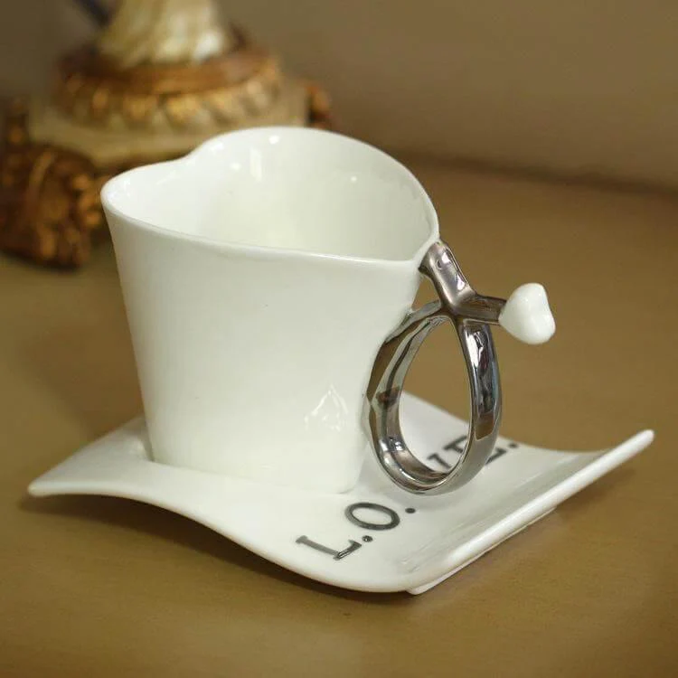 Heart Shaped Cute Ceramic Coffee Mug - Image 2