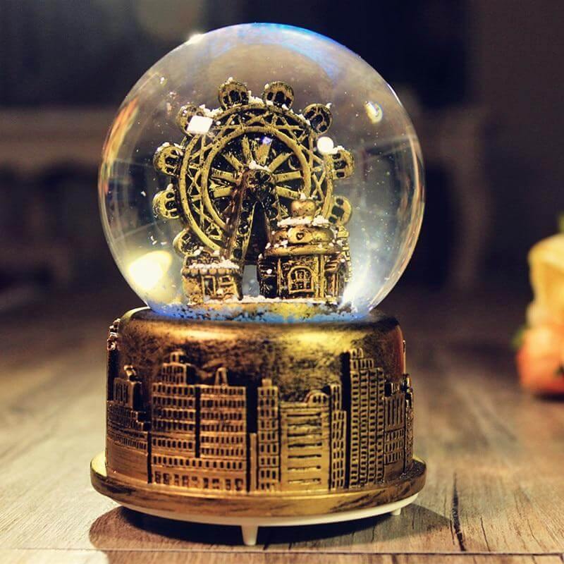 Creative LED Crystal Ball Music Box Glowing light Night Decor - Image 1