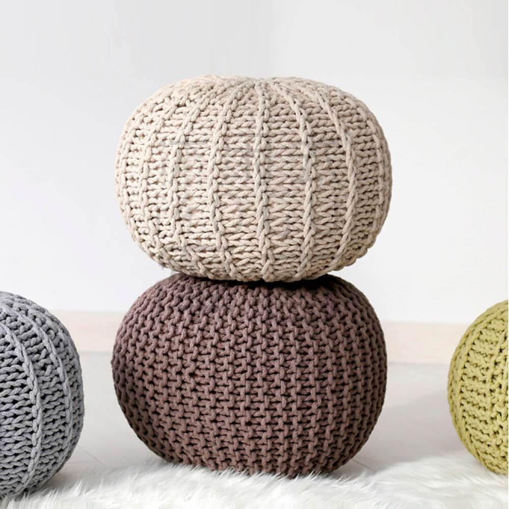 Nordic Creative Knitted Bean Bag Chair - Image 1