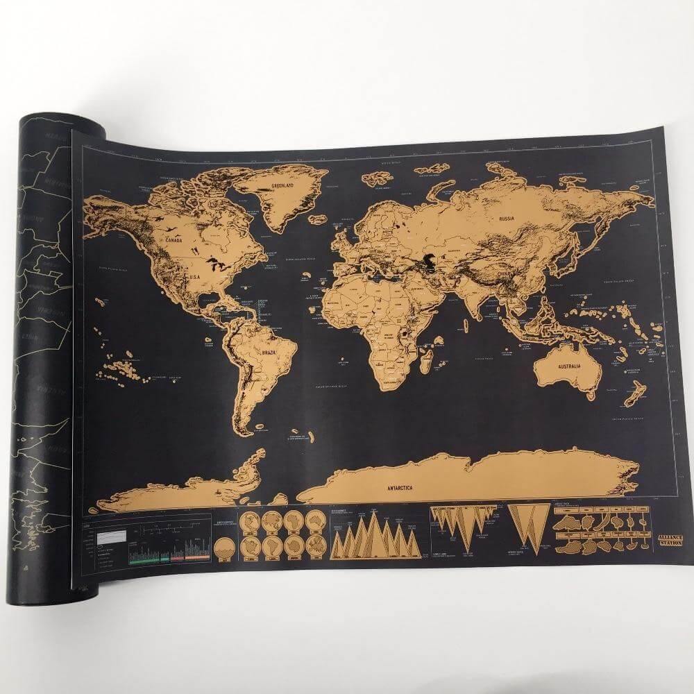 Deluxe Personalized Scratch World Map - Image 1
