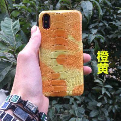 Luxury Real Genuine Natural Ostrich Legs Skin Leather Iphone X Case - Image 2