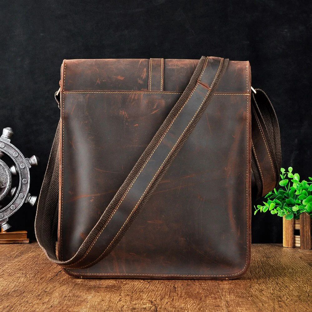 Vintage Stylish Leather Casual Messenger Bag - Image 2